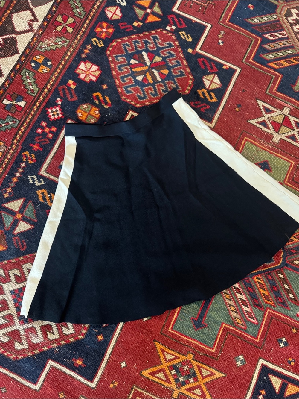 DKNY Black Skirt with White Side Stripes